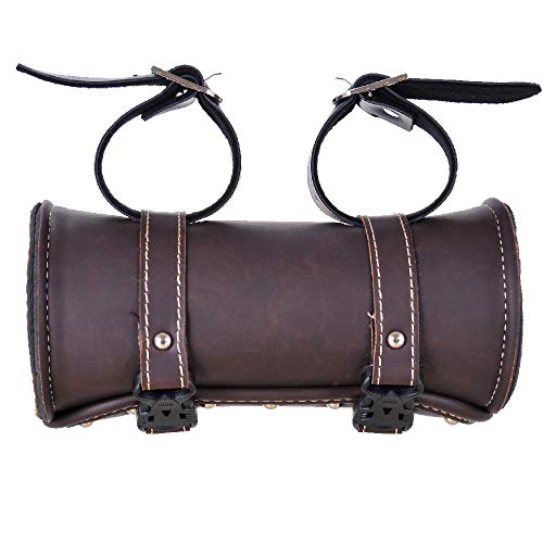 Mini Motorcycle Bag Waterproof SaddleBag, Brown Motorcycle Fork Bag with Eco-Friendly Materials