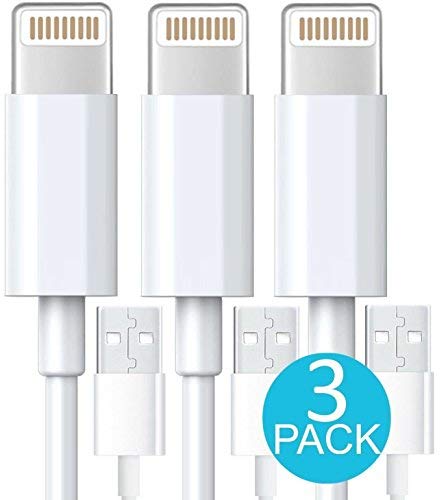 Tricon Charger, Lightning iPhone Cable, Certified 10 FEET / 3 Meter [Heavy Duty] Lightning to USB High Speed Sync & Charge Cord Charger for Apple iPhone iPad Air iPod, iOS10 (3 Pack) White