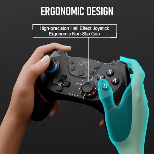 Etpark 2 Pack Controller per Switch, Bluetooth Gamepad per Switch/Switch 2/Lite/OLED, Pro Controller con Hall Joystick, Wake up, Vibrazione, Turbo, 6-Axis Gyro, Pulsante Programmabile