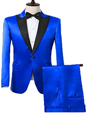 DGMJ Men Suits Slim Fit 2 Pieces One Button Jacket Formal Wedding Attire Tuxedo for Party XZ059