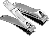 Professional Fingernail and Toenail Clippers Set - Manicure and Pedicure Tools Set/Kit of 4 Pieces - Comes with Nail Cutters Filer and Buffer - Stainless Steel - for Nail Care - by Utopia Care