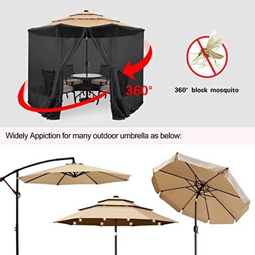 OUTDOOR WIND Upgrade 9FT11FT Patio Umbrella Netting Black Pricepulse