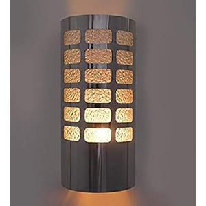 BrightLyt Up & Down Steel Bed Side Round Wall Light for Bedroom; Living Room (Silver)