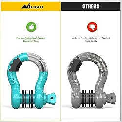 Nilight 2 Pack 3/4" D-Ring Shackle with 7/8" Screw