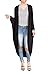 Women's Long Sleeve Open Front Maxi Duster Cardigan Sweater Kimono Coat,Spring Summer Sweaters for Women Black