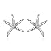 Chuvora 925 Sterling Silver White CZ Little Sea Starfish Post Stud Earrings for Women, 16 mm