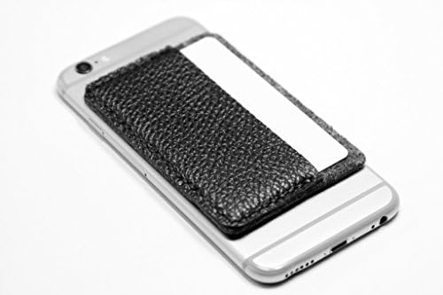 Handmade Leather Cell Phone Wallet Adhesive Credit Card Holder for Back of Phone Stick On Case ID Holder Suits Most Smartphones