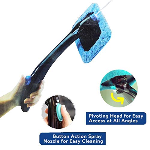 MOSHTU Windshield Wonder Glass Window Cleaner with Spray Bottle Windshield Easy Cleaner Wonder Wiper Car Glass Window Clean Cleaner Tool (Multicolor)