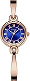 Voeons Women's Luxury Analog Rose Gold Watch Lady Elegant Blue Face Bracelet Wrist Watch for Women