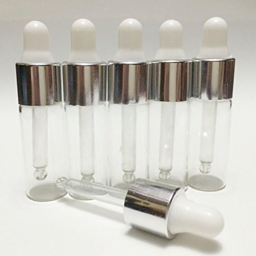 Perfectos Pack of 10 Silver Screw Cap Lids Empty Eye Dropper Bottle (5 Ml)
