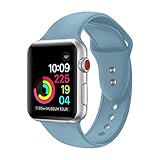 Sport Band For Apple Watch,Soft Silicone Strap Replacement Wristbands For Apple Watch Sport Series 3 Series 2 Series 1 NIKE+ Sports and Edition (Denim Blue 42mm S/M)