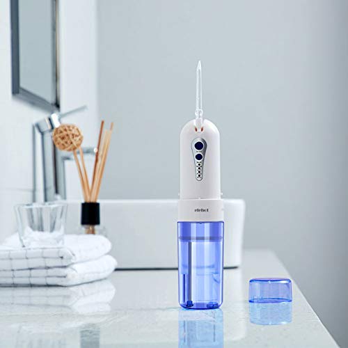 ELEHOT Water Flosser Professional Cordless Dental Oral Irrigator 4 Modes Portable for Home & Travel with 4 Replacement Nozzles (white)