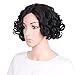 Elaco Black Hair Lace Front Wig Straight Synthetic Curls Wigs For Women Heat Friendly (A)