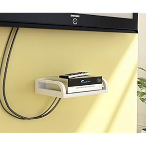 Home Sparkle Wooden Carved Set Top Box Holder | Wooden Set Top Box and WiFi Modem Wall Mounted Holder-25 x 19 x 6.5…