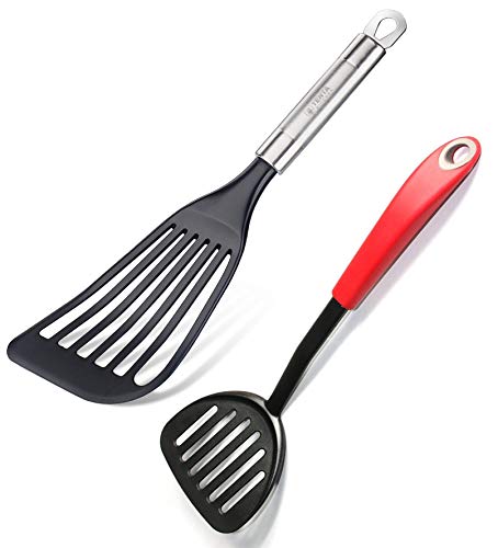 Tenta Kitchen Flexible Fish Turner Spatula, for Fish/egg/meat/dumpling Frying (Turner Set Of 2)
