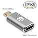 MicroUSB 2.0 Male to USB Type-C Female Adapter, Gray, pack of 2