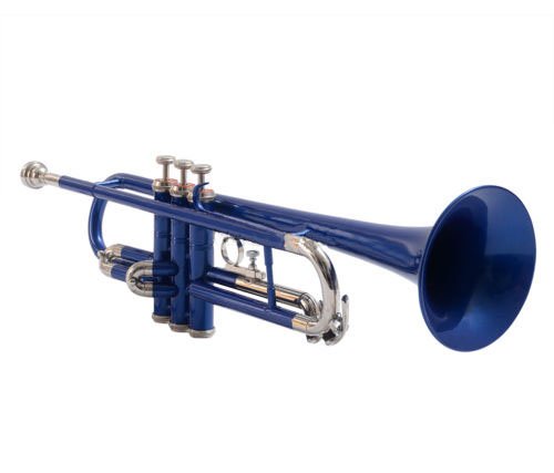 BEST BUY BLUE FLUGEL HORN 3V Bb CHROME PLATED CHOPRA WITH BAG+ M/ P