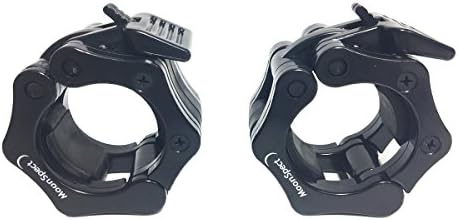 MoonSpect Barbell Clamp Collar-1 Pair 2"(50mm) Diameter Standard Dumbbell Muscle Lock Clamp