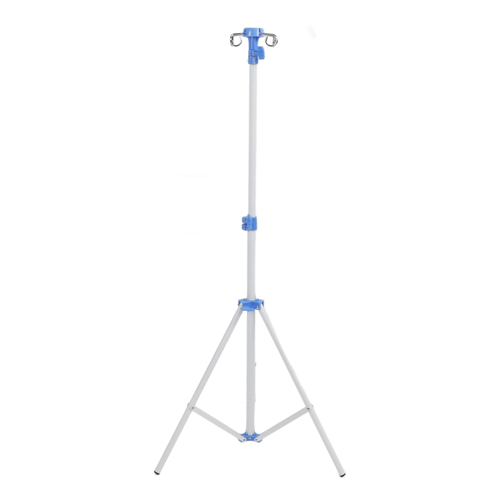 Portable IV Pole, Adjustable Collapsible IV Pole Stand, 4 Hooks 3 Legs Stainless Steel IV Pole Drip Bag Stand, Medical IV Fluid Bag Stand for Clinic, Home Care, Travel,