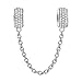 SOUFEEL Swarovski Charm Stopper 925 Sterling Silver Charms Safety Chain for Non-Threaded Bracelets
