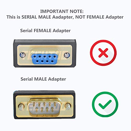 TECHTOO 4 Port Professional FTDI CHIP USB to RS232 Serial Cable DB9 Serial Adapter Converter 9-Pin Male to Male with Hexnuts (Renewed)