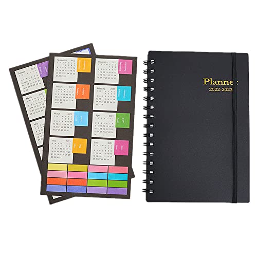 AukCherie Agenda 2022 Semanal 21x14.3 cm Agenda Scolaire 2022.1-2023.6 Agenda diaria quo vadis 2022 Páginas Notas planificador Semanal (Negro)