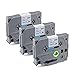 Itari Compatible Label Tape Replacement for Brother Fabric Tape Tze-FA3 1/2 in. Iron-on Tape for Clothing,for Brother PTouch Label Maker PT-D210 200 400 600,12 mm 0.47 Navy Blue on White,3 Pack