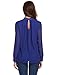 Soteer Women Chiffon Tops T-shirt Casual Scoop Neck Cuffed Sleeve Blouse, Royal Blue, Medium