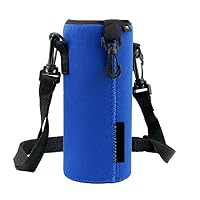 CHLZYD 1000ML Water Bottle Carrier Insulated Cover Bag Holder Strap Pouch Outdoor (Blue)