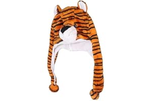 ZJchao Cute Soft Tiger Plush Hat Coldproof Funny Winter Hat for School Camping