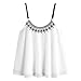Napoo Womens Vest, Casual Sleeveless Chiffon Embroidered Cami Top
