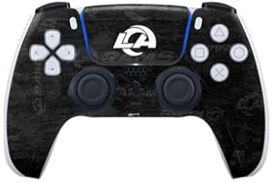 Skinit Decal Gaming Skin Compatible with PS5 Controller - Officially Licensed NFL Los Angeles Rams Black & White Design