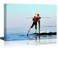 Canvas Wall Art Fisherman Canvas Prints Home Artwork Decoration for Living Room,Bedroom - 12x18 inches