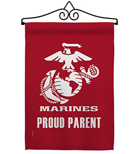 Proud Marine Parent Garden Flag - Set Wall Hanger Armed Forces Corps USMC Sempe…
