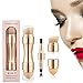 Ofanyia 4 in 1 Makeup Brush Set - Lip Brush, Smudge Brush, Contour & Blush Brush, Sponge Brush - For Eyes Lips Face Foundation Makeup (rose gold)