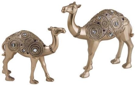 Sintechno SK-4269D Golden Swirl Camel Decorative Statue