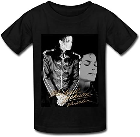 ZCNS fashion kid's Michael Jackson poster T shirt for kids Black L