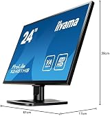 iiyama X2481HS-B 24" Full HD VA LCD Monitor Slim Bezel 6ms HDMI DVI VGA Speakers view 11