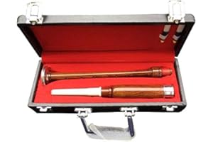 Scottish Highland Bagpipes Practice Chanter With Hard Box (Brown & White)