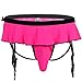 CHICTRY Men's Sissy Pouch Panties Mooning Skirted Crossdress Bikini Briefs Underwear Hot Pink X-Large(Waist:29.0-41.0