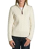 Wool Overs Women's Lambswool Cable Zip Sweater
