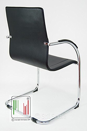 Stil-Sedie-Poltrona-Sedia-Ufficio-Su-Slitta-Modello-Milano-NERO
