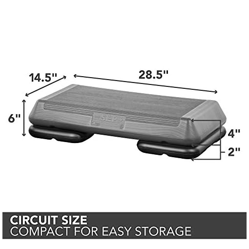 The Step (Made in USA) Original Aerobic Platform – Circuit Size Grey Aerobic Platform and Original Black Risers - Image 3