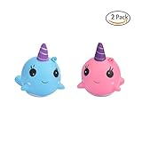 TSLIKANDO 2 Pack Squishy Toys Slow Rising Squishies Narwhal Squeeze Stress Relief Toys
