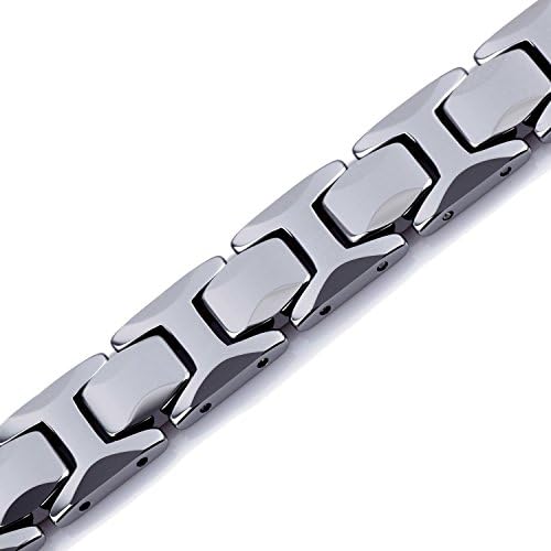 8.5 inch Magnetic H Design Men Unisex Bracelet Tungsten Carbide 8.5 inch- 216mm