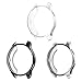 FINTIE Case Compatible with Samsung Galaxy Watch 42mm SM-R810 (Not Fit for Watch 4 Classic 42mm), Soft TPU Slim Plated Case Protective Bumper Shell Cover, Black/Silver/Clear (Pack of 3)