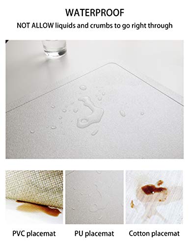Alpiriral Dining PlaceMats Heat Resistant PlaceMats Easy to Wipe Off Scrub Vinyl Place Mats Washable Table Mats Protect A Table from Messes & with A Nice Looking (Silver, Set of 6) - Thumbnail 4