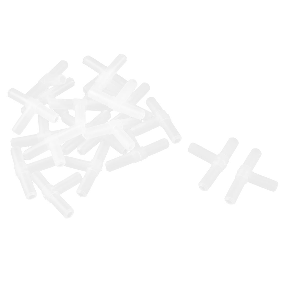 sourcing map Plastic Aquarium T Shape Air Pump Line Tube Tubing Connectors White 20 PCS