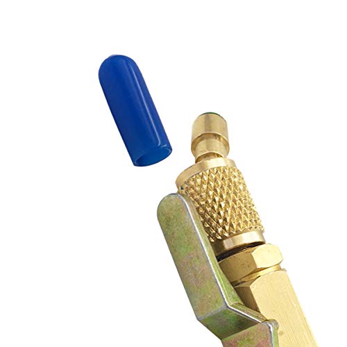 Air Jade Adapter 1/4’’SAE male and female with compact Ball valve for Refrigerant R410A R134A R22. 45 degrees, Shut-off Valve, connecting to Hose for air conditioner Charging and Recovery(3Pack)