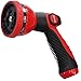 Garden Hose Nozzle Hand Sprayer - Heavy Duty Metal Watering Nozzle - High Pressure | Thumb Switch Flow Control Spray Attachment | Suitable for Car Wash, Cleaning, Watering Lawn and Garden